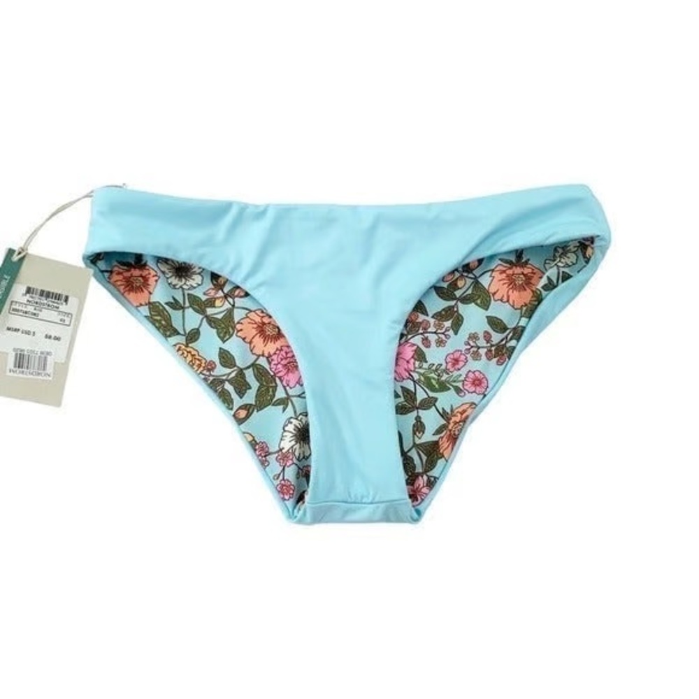 Maaji Light Blue Floral Bikini Bottom